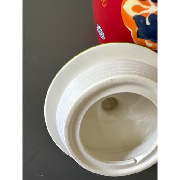 Dutch Wax canister multicolored ceramic with top large Sz 10” tall - Picture 5 of 6